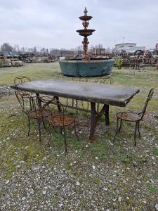 Iron and stone table